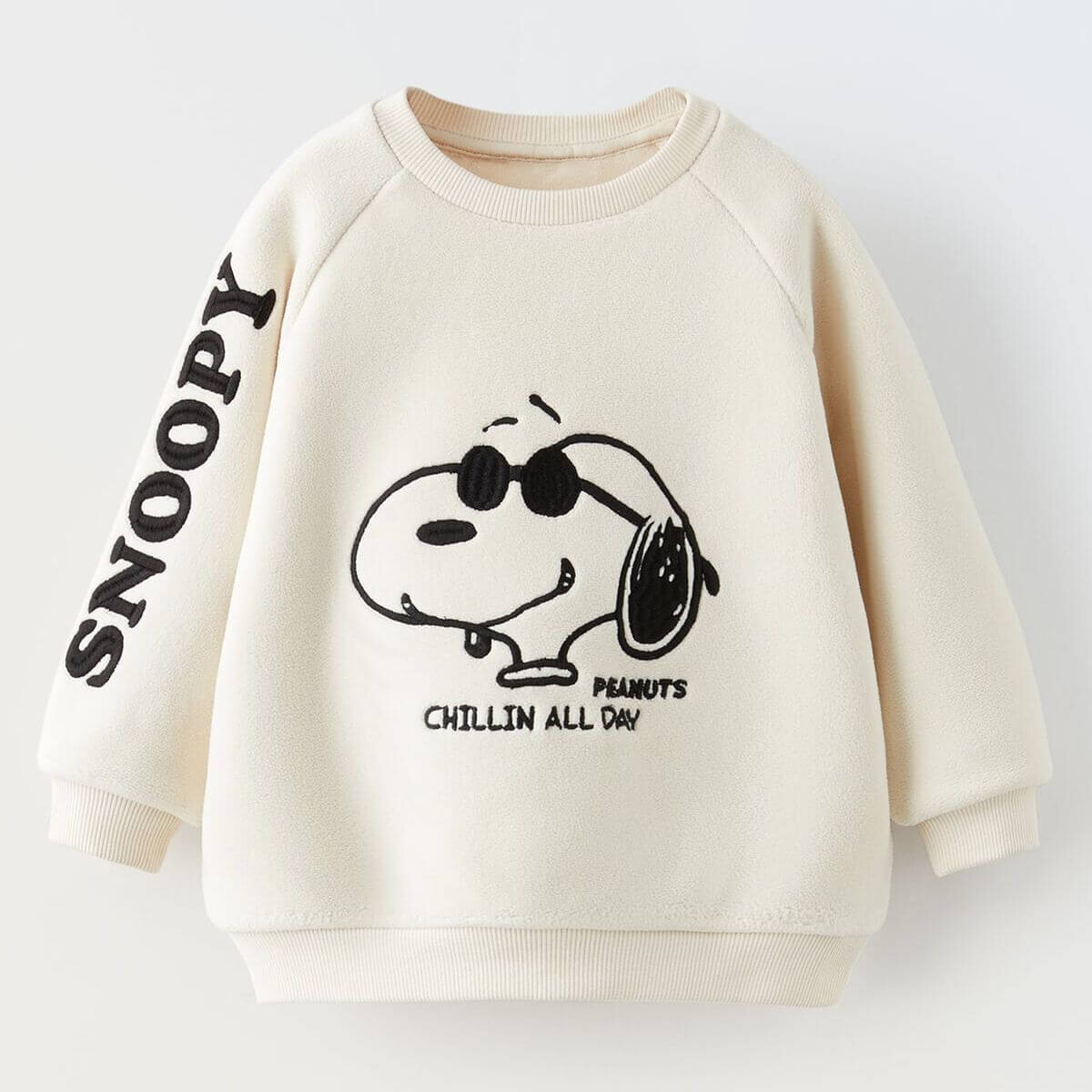 

Свитшот Zara Snoopy Peanuts Fleece, кремовый/черный