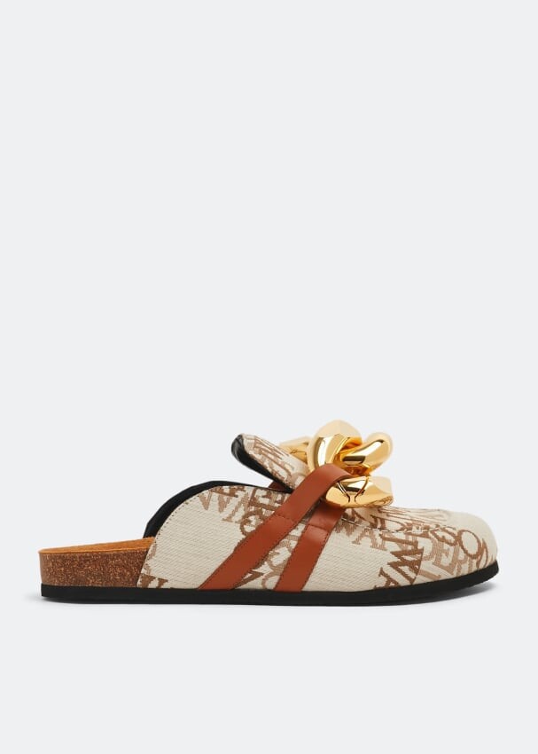 

Мюли JW ANDERSON Woven chain loafer mules, бежевый