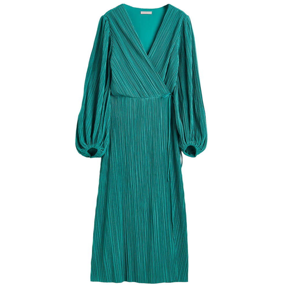 

Платье H&M Pleated Wrap-front, бирюзовый