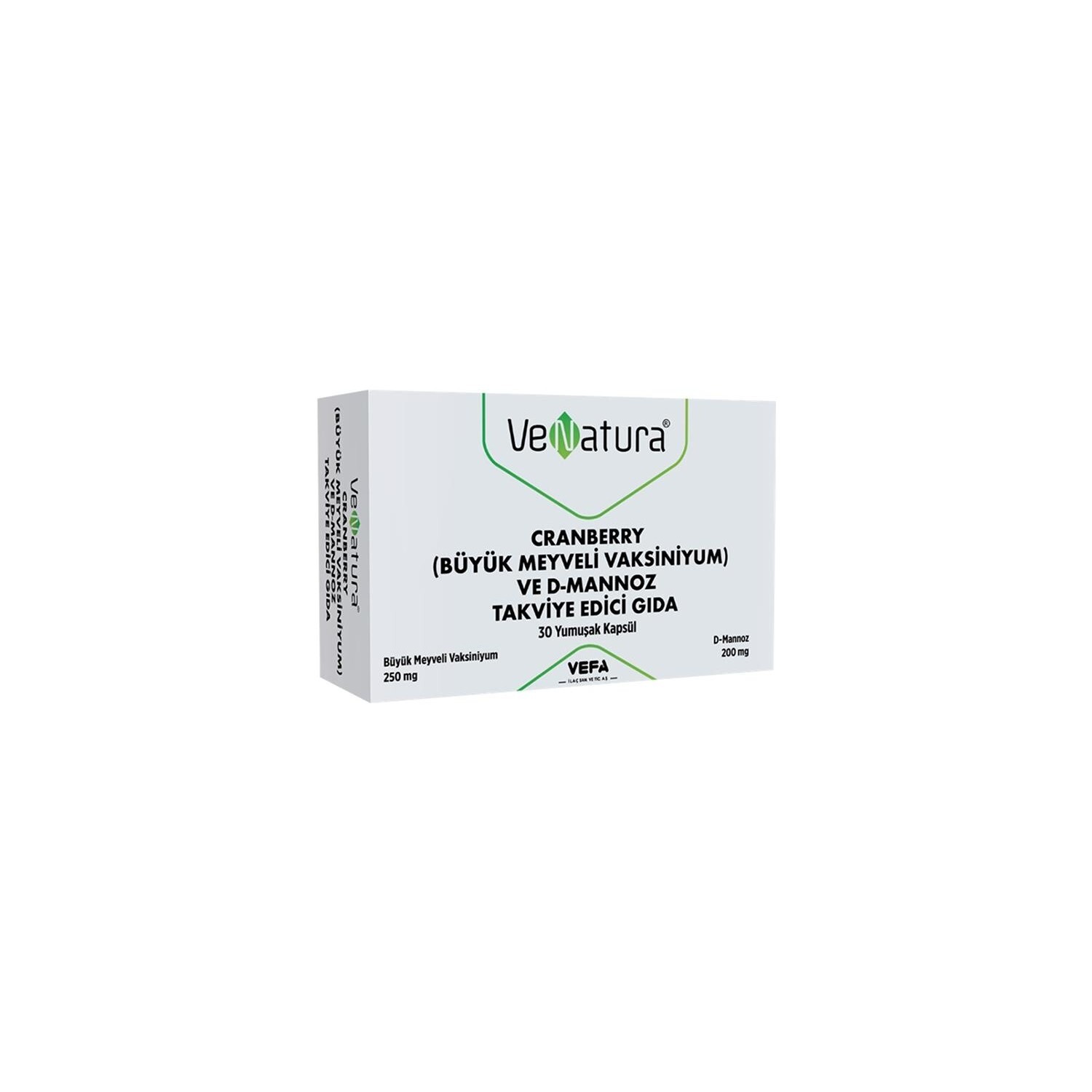 

Пищевая добавка Venatura Cranberry ve D-Mannoz, 30 капсул
