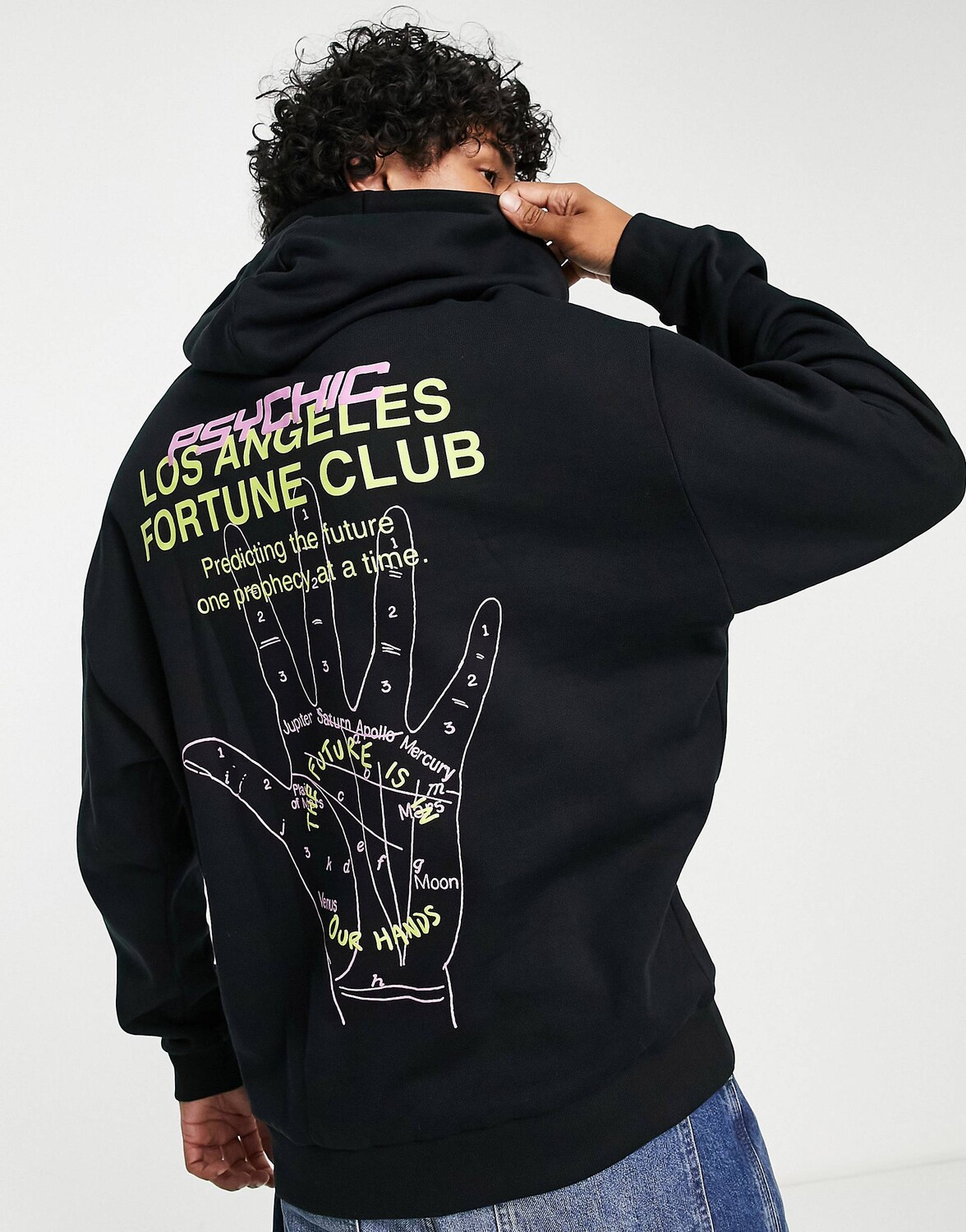 

Черная толстовка оверсайз с принтом сзади ASOS DESIGN, Черный