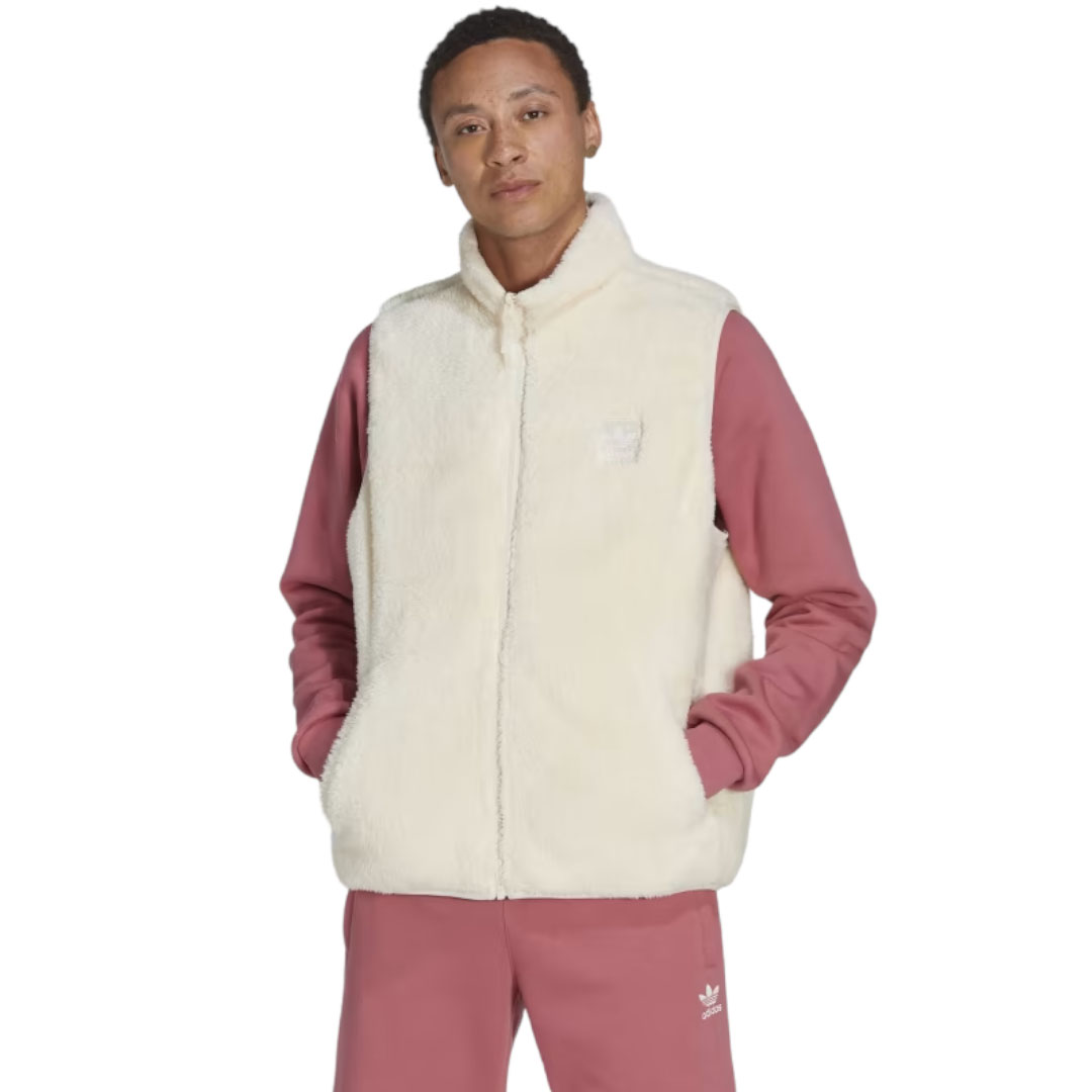 куртка uniqlo fluffy fleece бежевый Жилет Adidas Originals Essentials+ Fluffy Fleece Reversible, бежевый