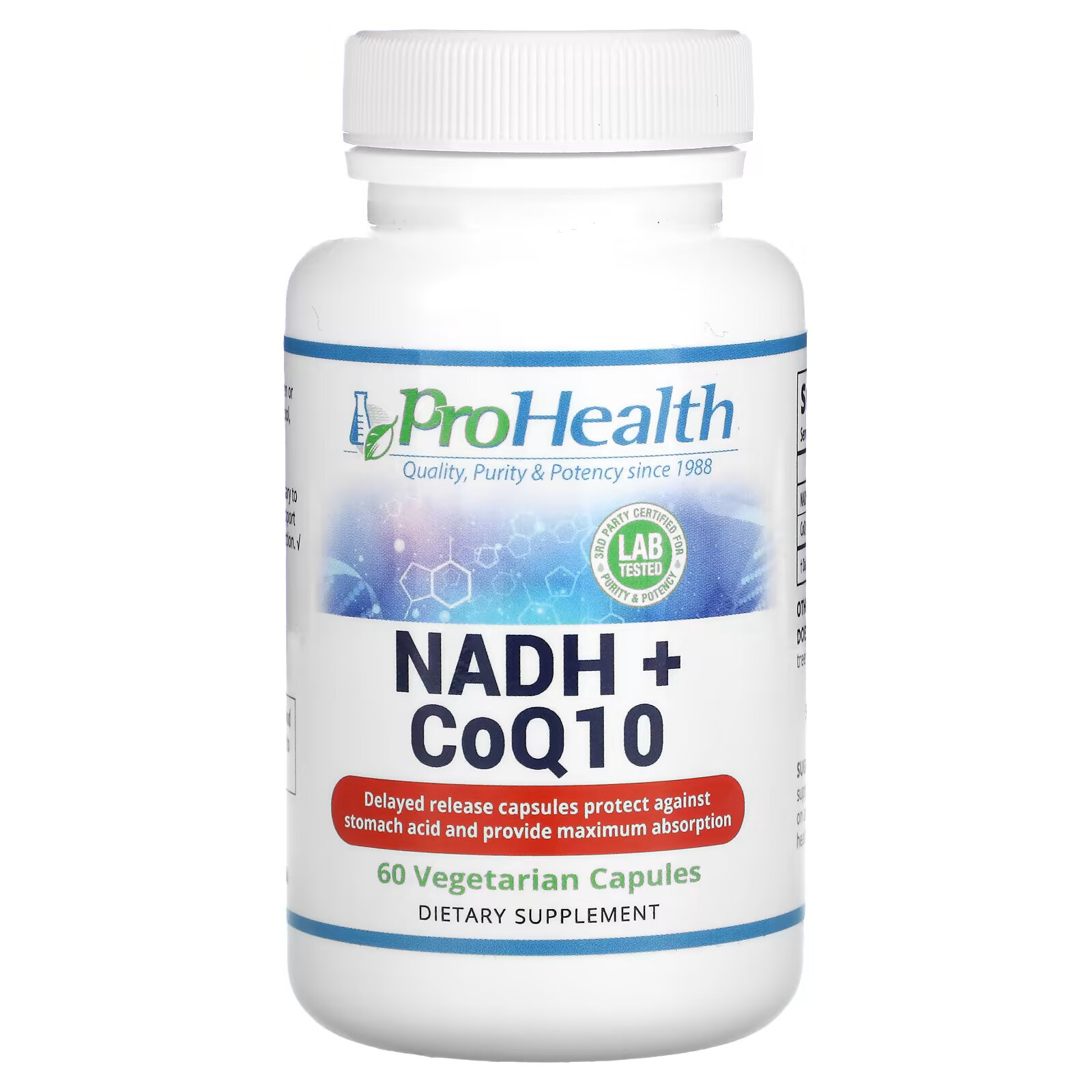ProHealth Longevity, NADH + CoQ10`` 60 вегетарианских капсул doctor s best energy coq10 nadh и b12 60 вегетарианских капсул