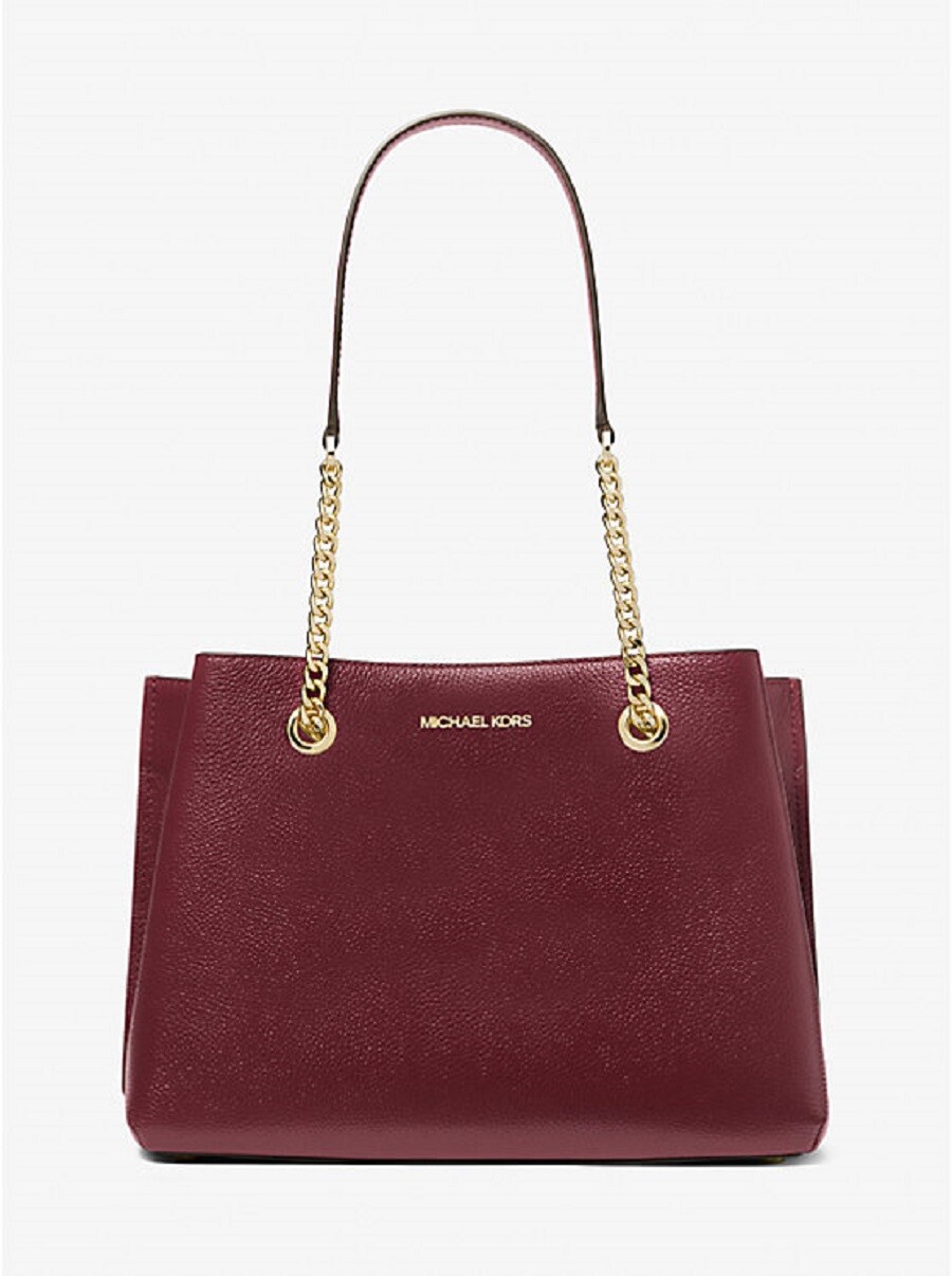 

Сумка кросс-боди Michael Kors Outlet Teagan Large Pebbled Leather Shoulder, темно-красный