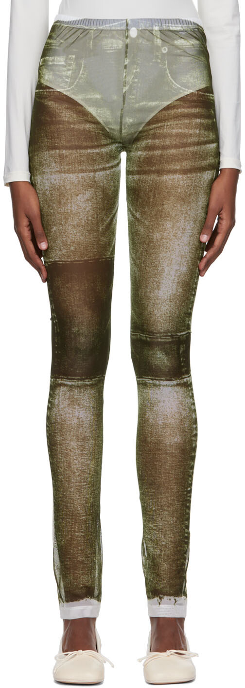 

Зеленые леггинсы с принтом MM6 Maison Margiela