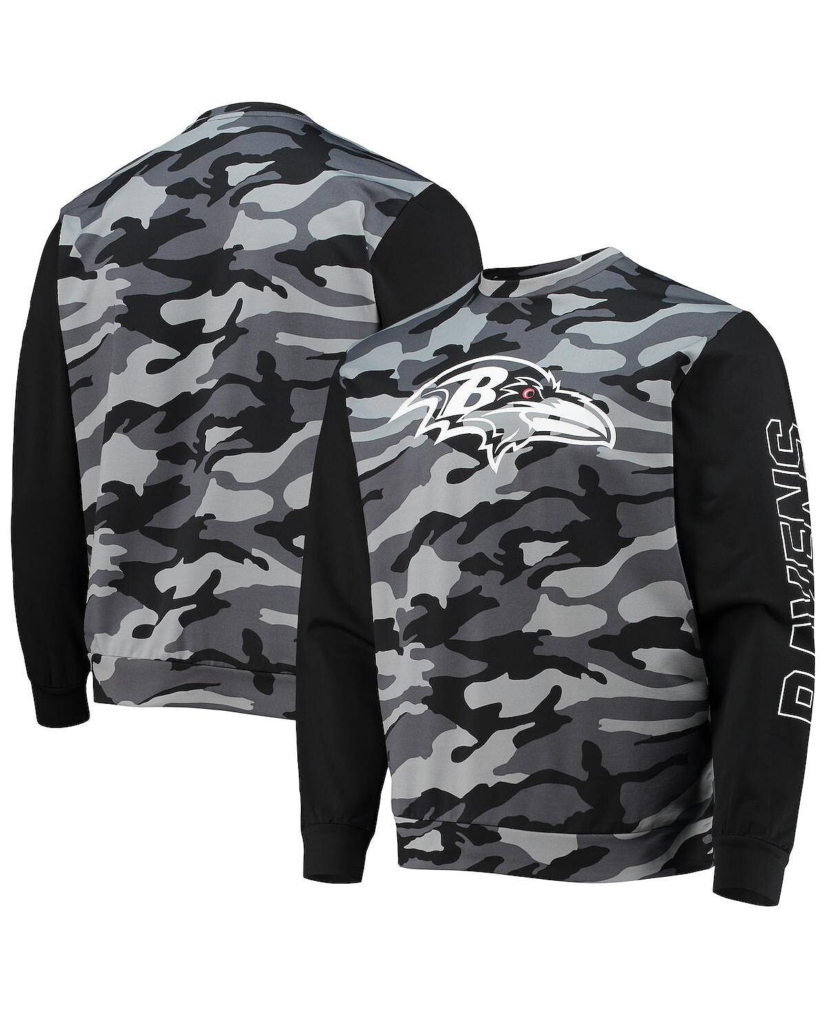 Мужская черная футболка с длинным рукавом baltimore ravens camo FOCO, черный