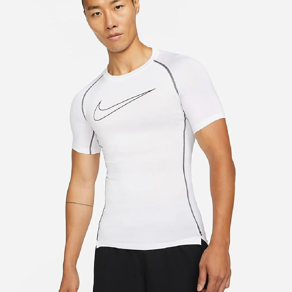 

Футболка Nike Pro Dri-FIT Men's Tight Fit Short-Sleeve, белый/черный