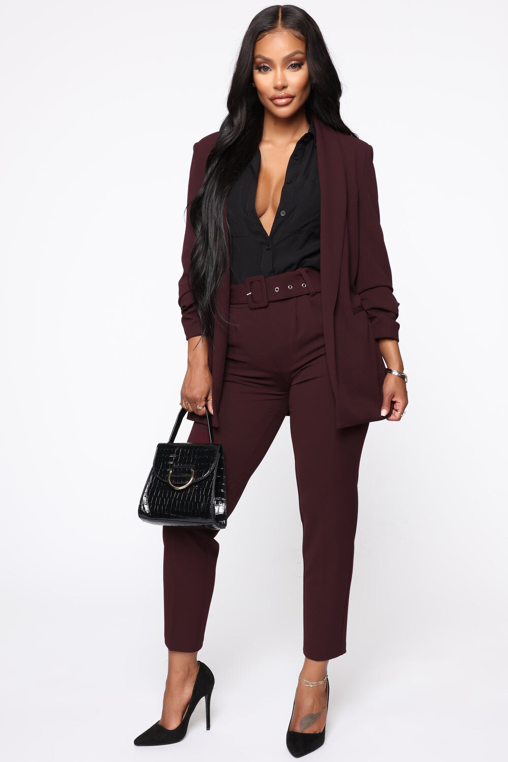 

Брюки Fashion Nova V19912Z, бордовый, Красный