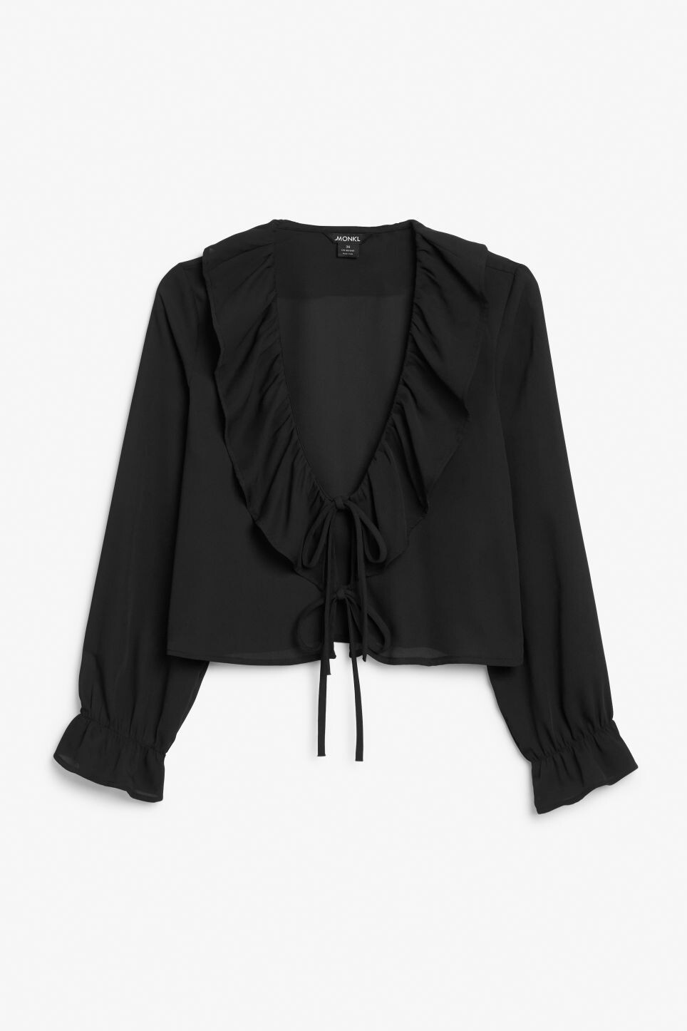 

Укороченная блузка Monki с оборками, черный