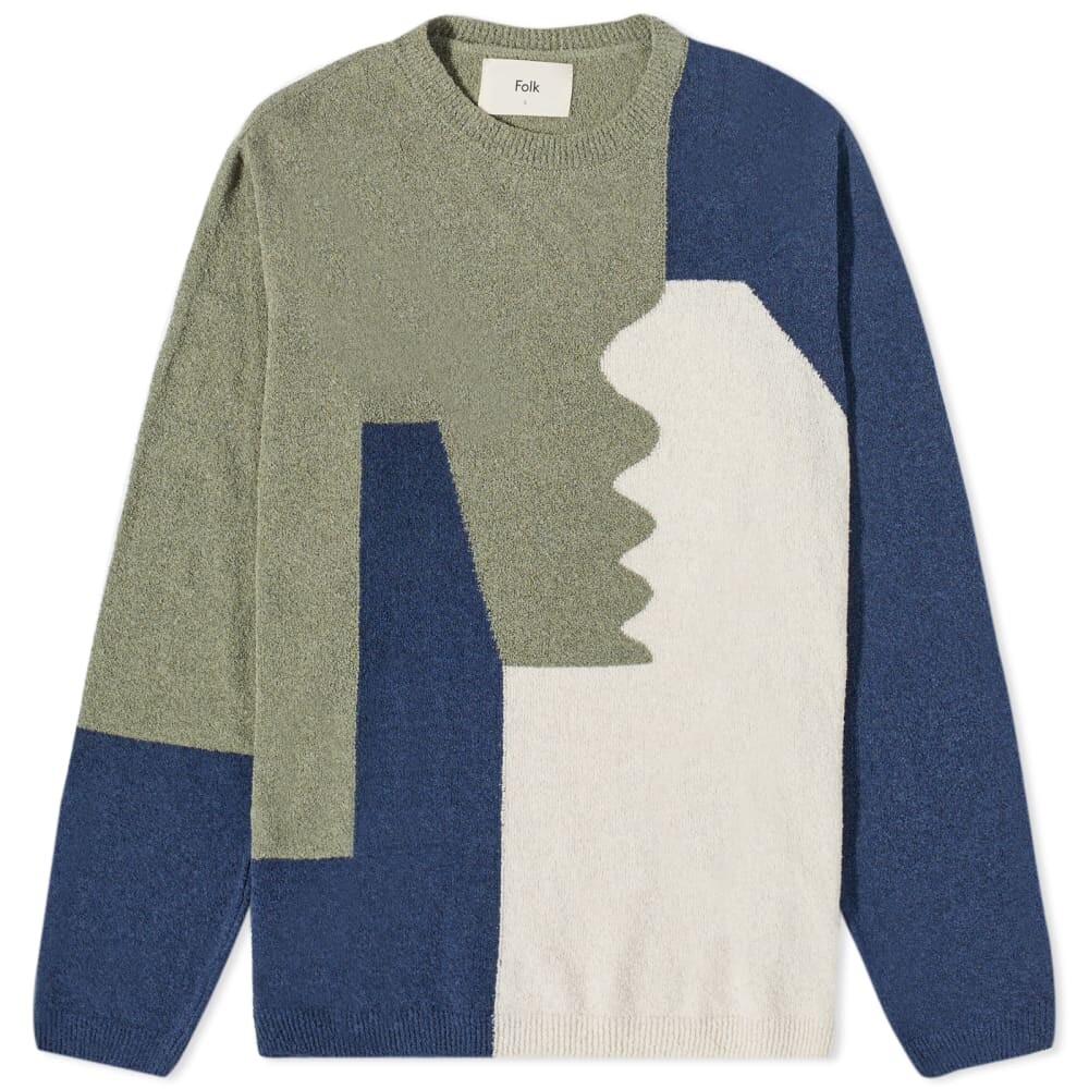 

Джемпер Folk Multi Intarsia Crew Knit, Серый