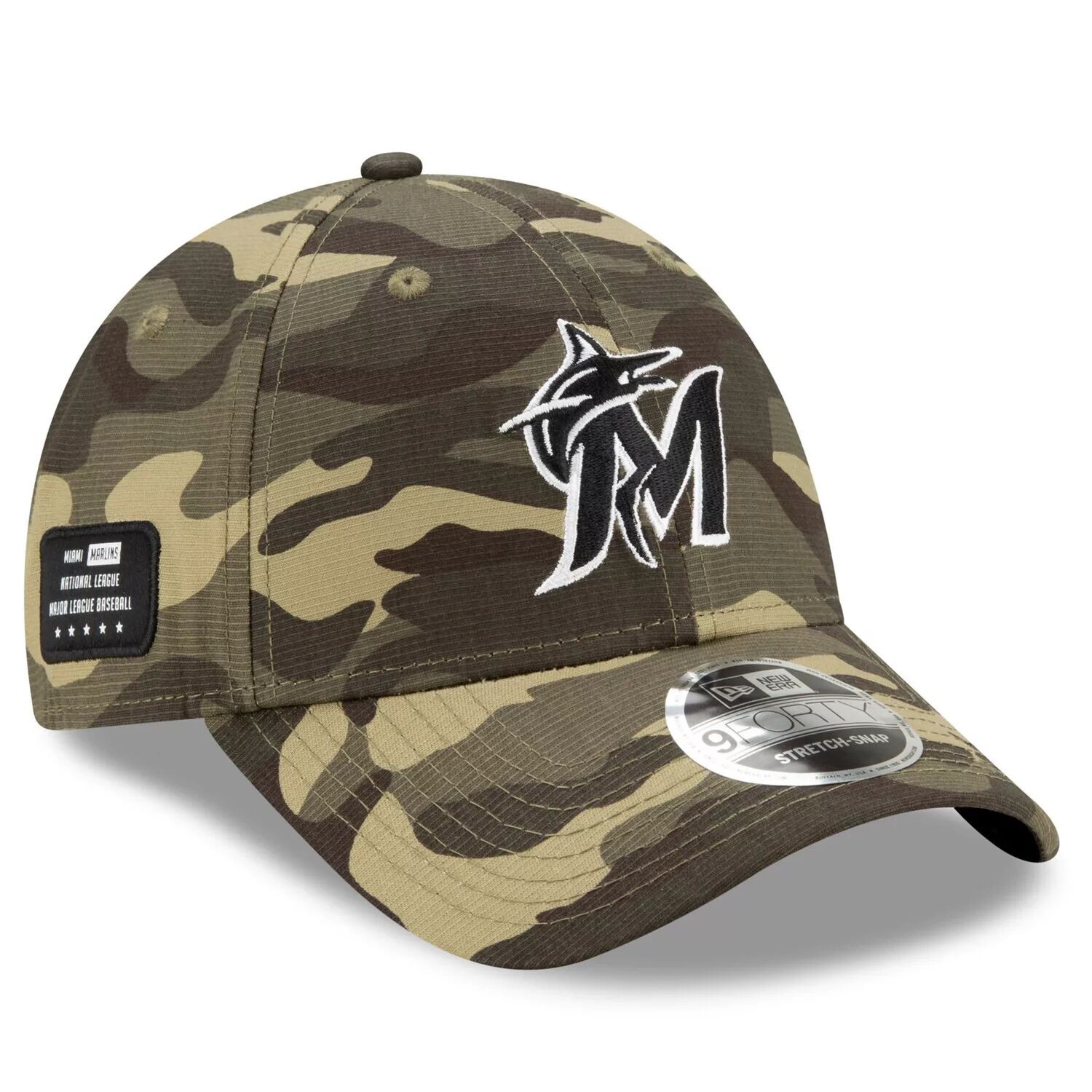 

Мужская регулируемая кепка New Era Camo Miami Marlins 2021 Armed Forces Day 9FORTY