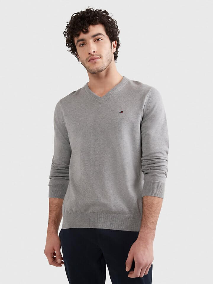 

Свитер Tommy Hilfiger Essential V-Neck, серый