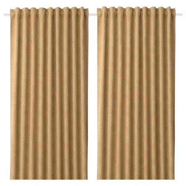 

Затемняющие шторы для комнаты Ikea Praktrollika, 145х250 см, 2 штуки, бежевый