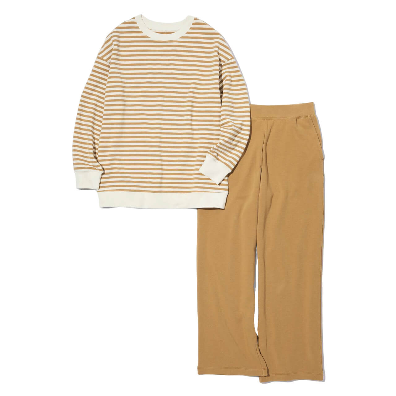 

Домашний комплект Uniqlo Ultra Stretch Striped Set, бежевый