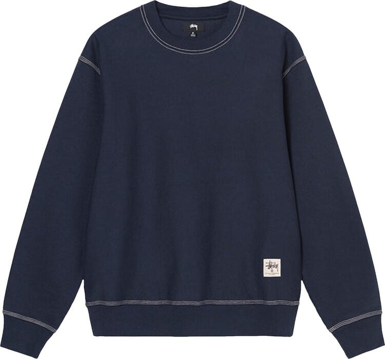 

Толстовка Stussy Contrast Stitch Label Crew 'Navy', синий