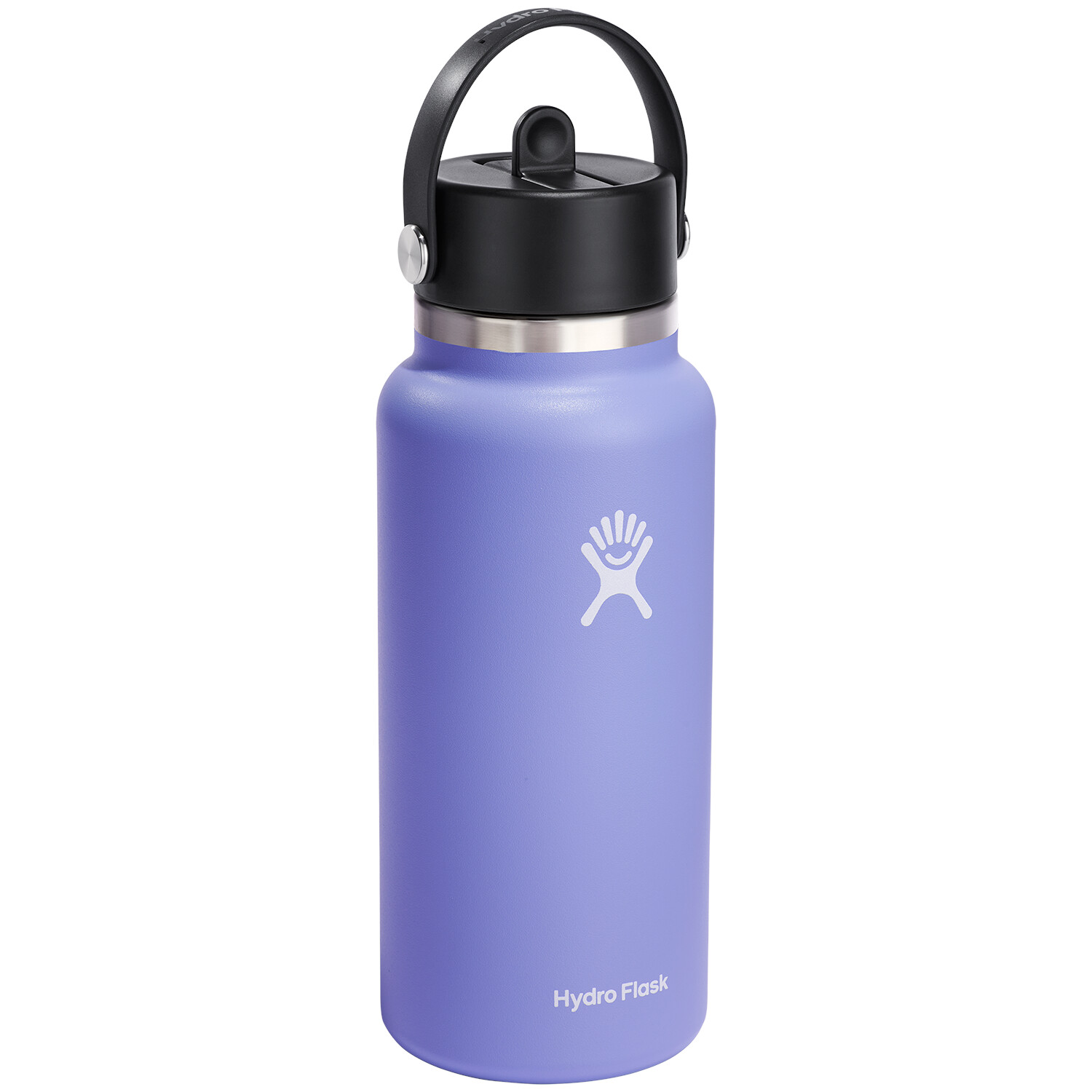 

Hydro Flask Бутылка для воды с широкой горловиной и гибкой соломенной крышкой на 32 унции, lupine