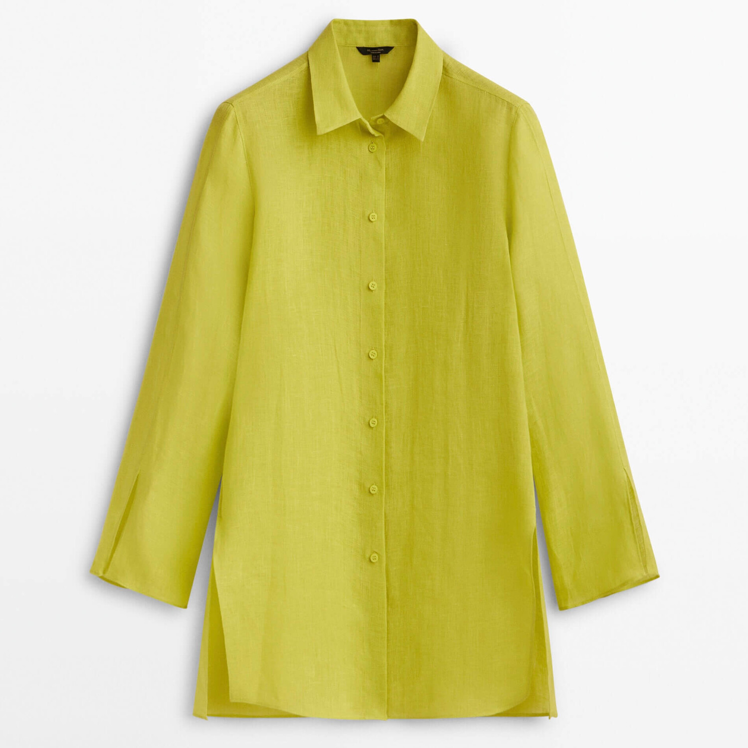 

Блузки Massimo Dutti Oversize Linen, бледно-зеленый