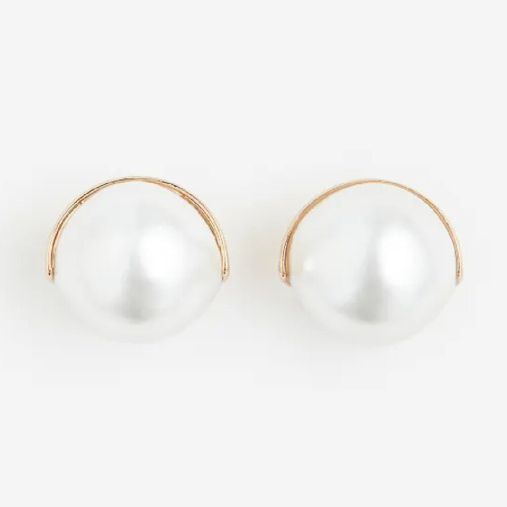 

Серьги H&M Bead, белый/золотой