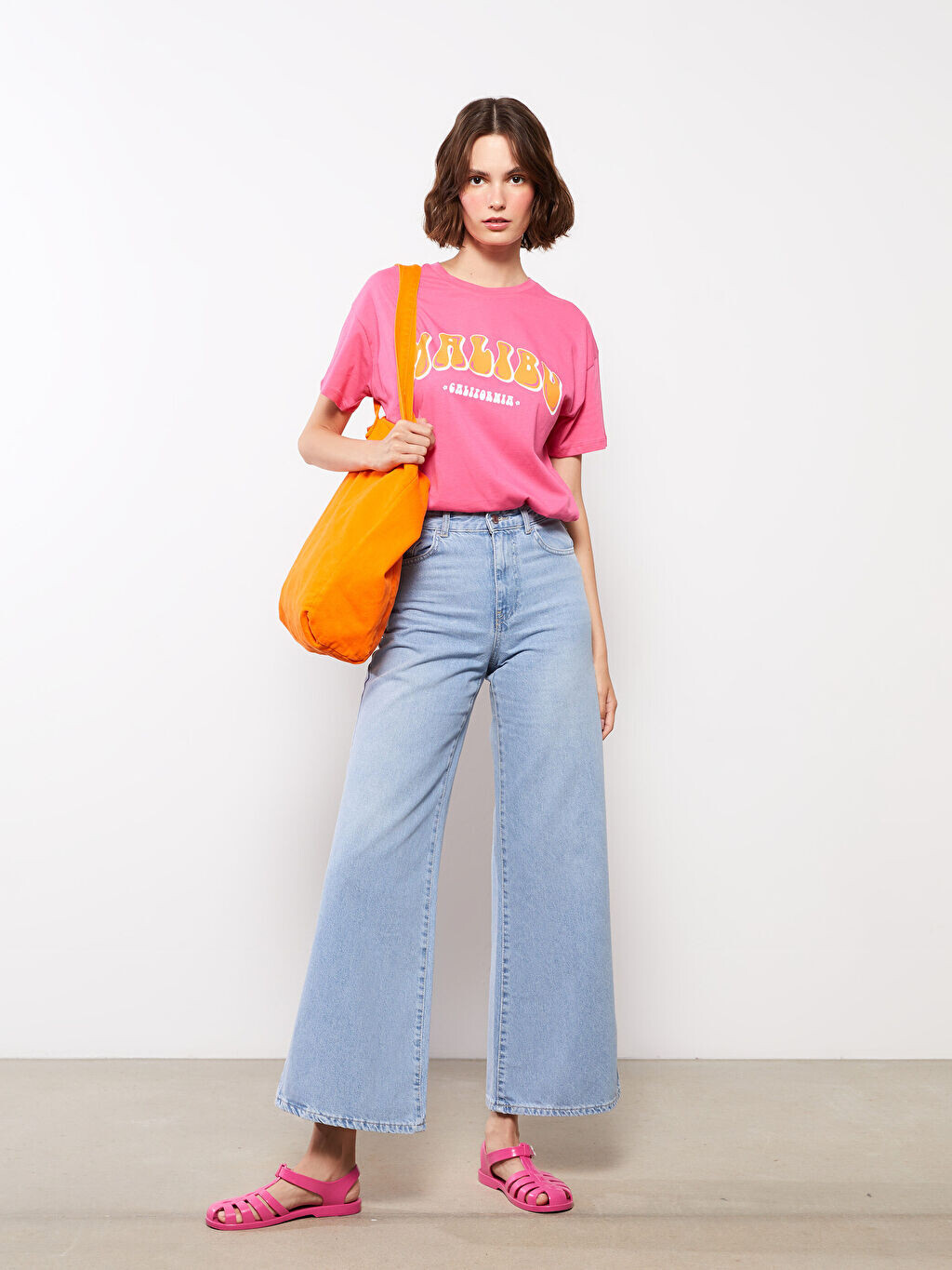 

Женские широкие прямые джинсы с высокой талией LCW Jeans