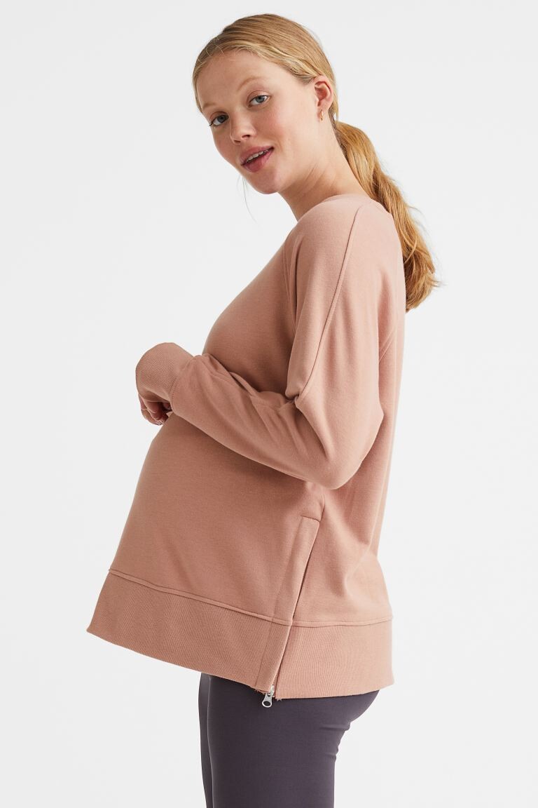 

МАМА Толстовка на молнии H&M, пудровый бежевый