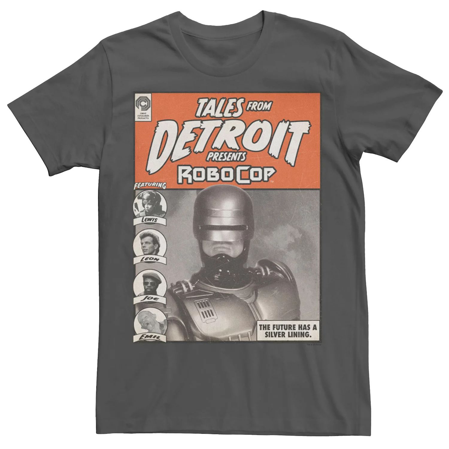 Мужская футболка RoboCop Tales From Detroit представляет комикс RoboCop Licensed Character фигурка reaction figure robocop – robocop 9 5 см