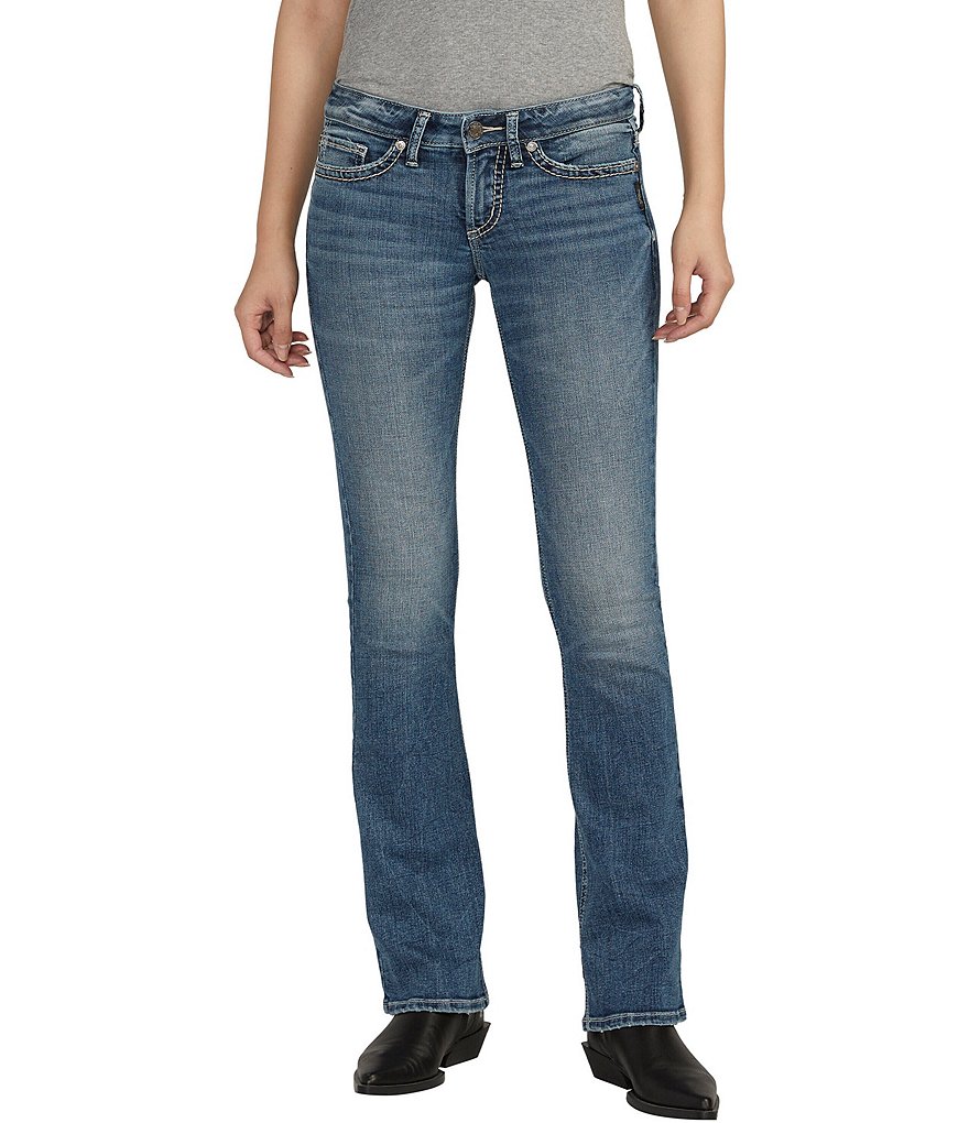 Узкие джинсы Bootcut с низкой посадкой Silver Jeans Co. Tuesday, синий джинсы узкие с низкой посадкой 30 30 синий