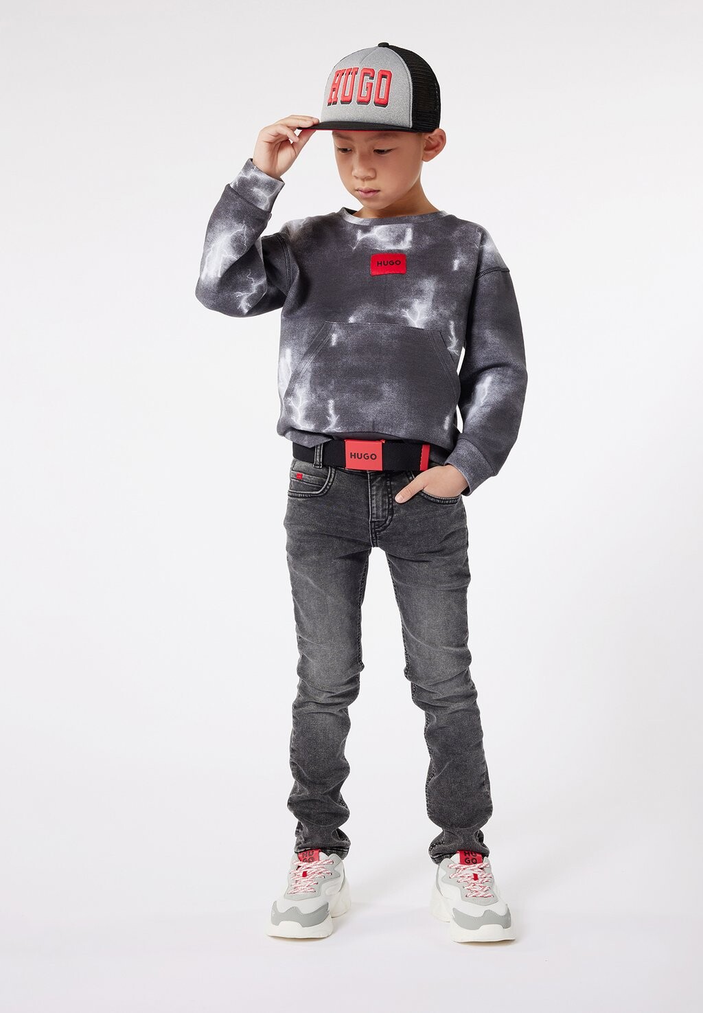 

Толстовка HUGO Kids, цвет black grey