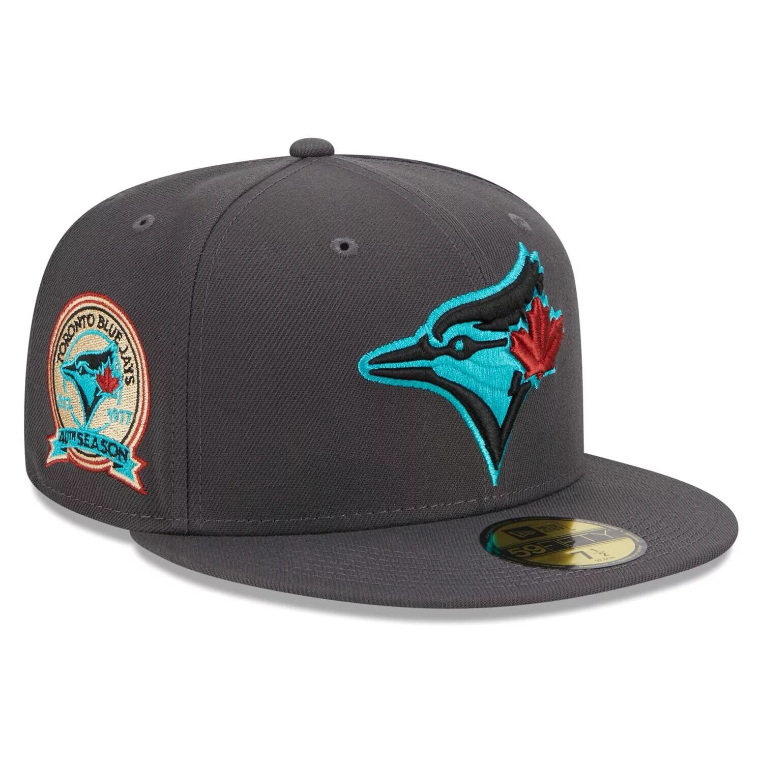 

Мужская приталенная шляпа New Era Graphite Toronto Blue Jays с принтом 59FIFTY