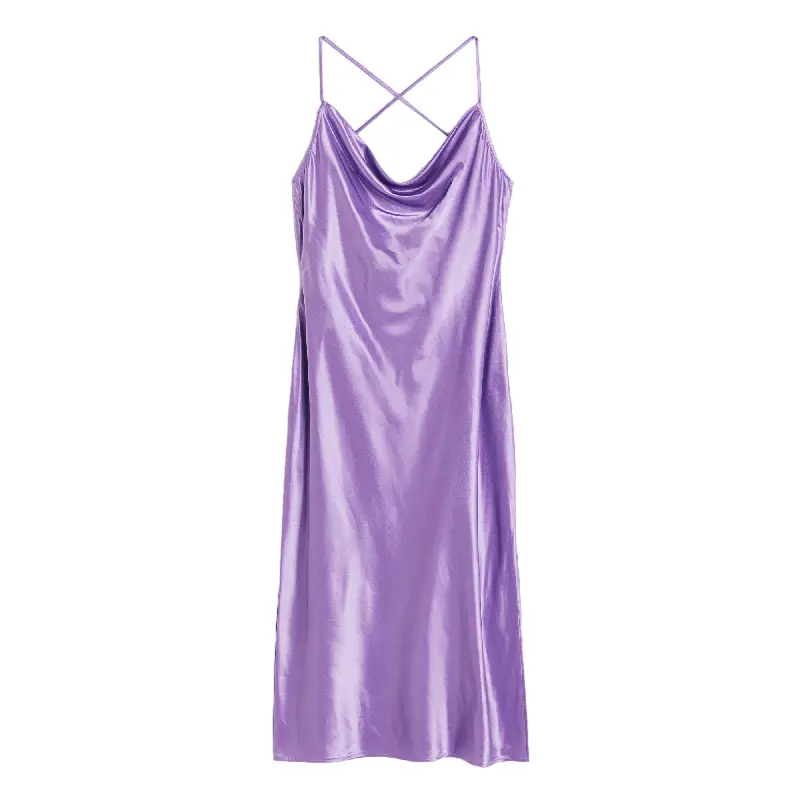 

Платье H&M Satin Slip, фиолетовый