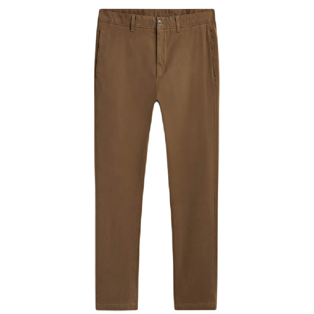 

Брюки Massimo Dutti Tapered Fit Cotton Blend Chinos коричневый