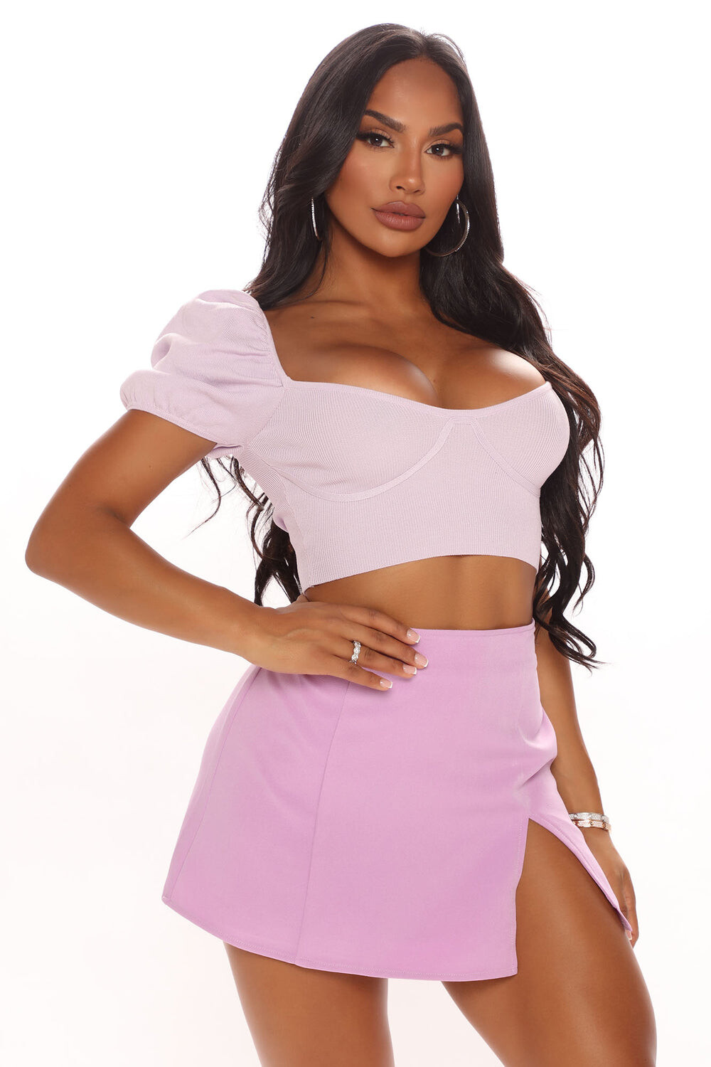 

Топ Fashion Nova S12138D, лавандовый