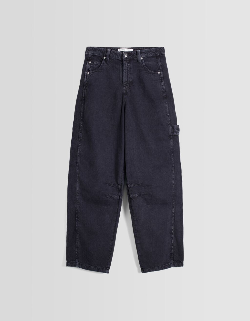 

Брюки Bershka Skater fit with carpenter detail, серый