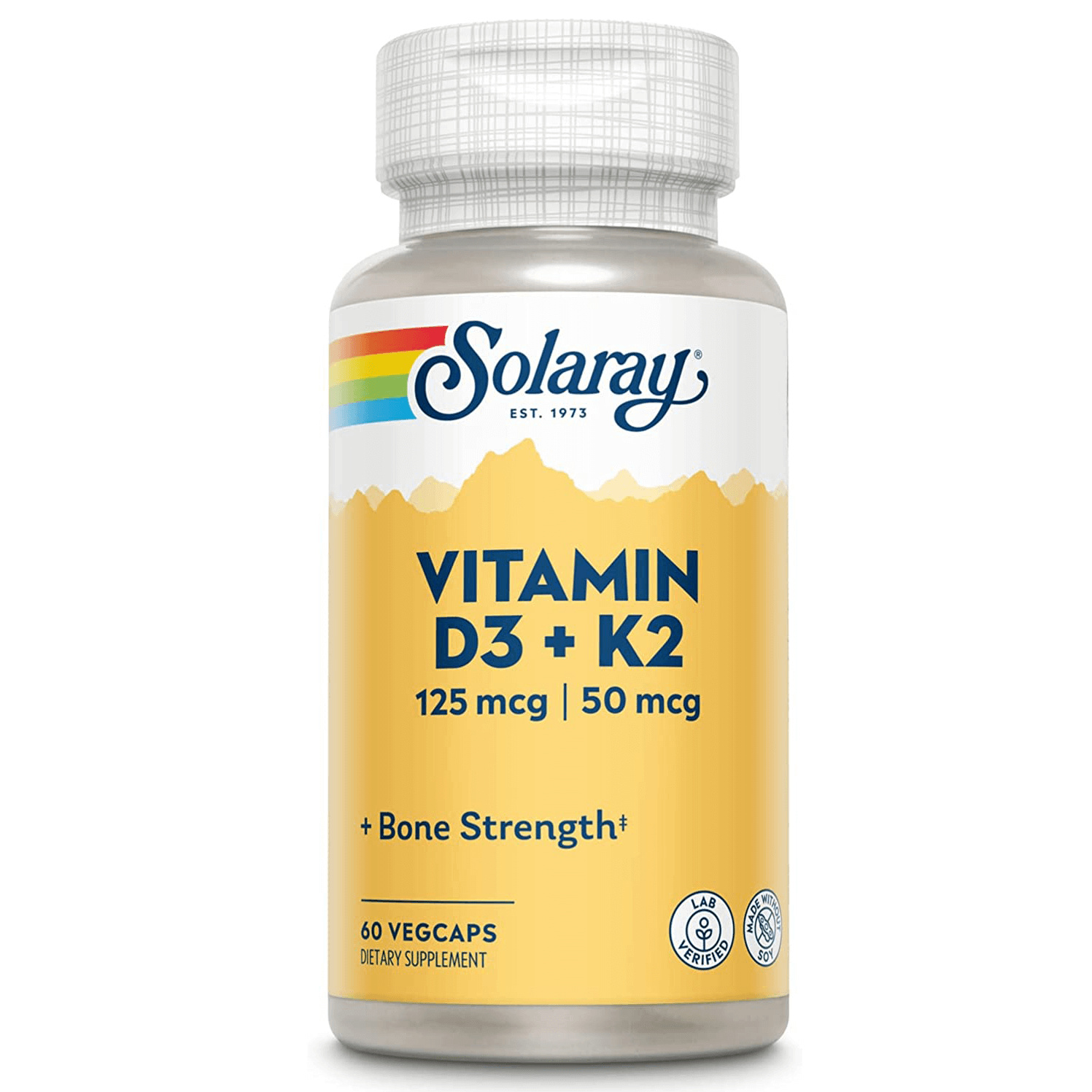 Витамин D3+K2 Solaray, 60 капсул витамин d3 max 5 60 капсул