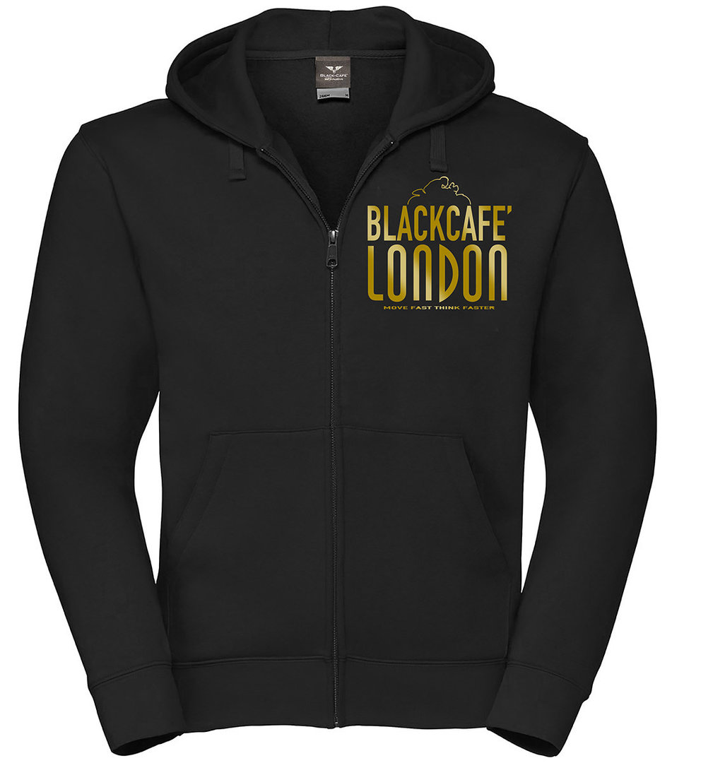 Худи Black-Cafe London Classic с логотипом, черный/золотистый цена и фото