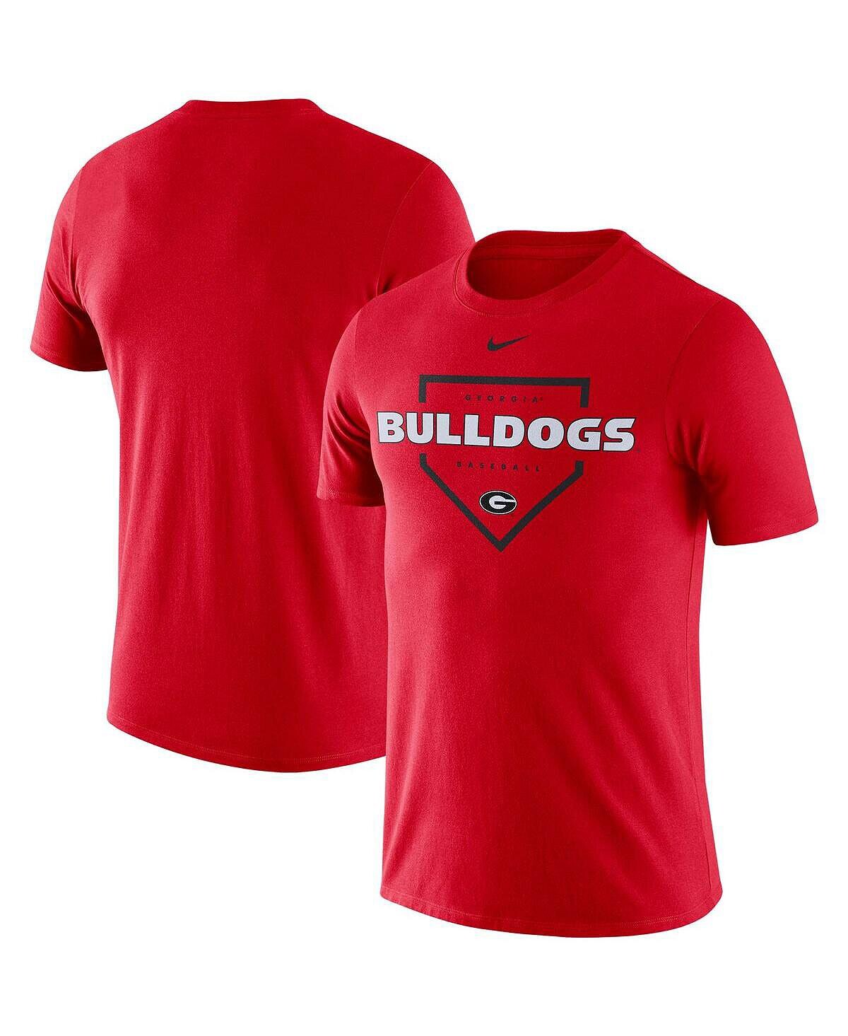 

Мужская футболка red georgia bulldogs baseball plate performance Nike, красный