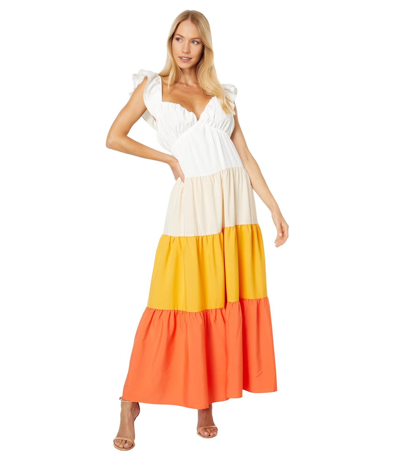 

Платье English Factory, Sunset Color-Block Maxi Dress
