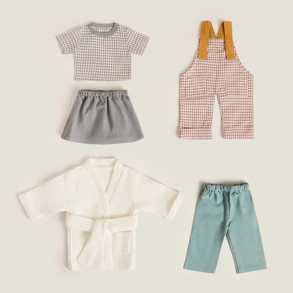 Комплект игрушечной одежды Zara Home Clothing set, 5 предметов, мультиколор набор из пяти боди с медведем панда zara цвет морской волны