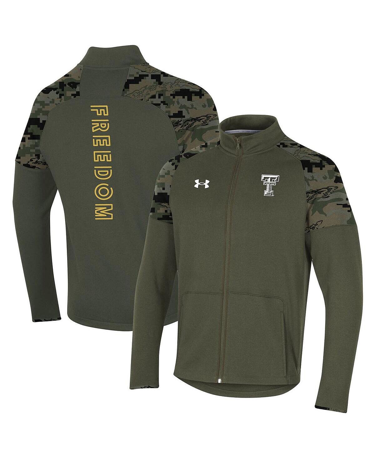 

Оливковая мужская флисовая куртка texas tech red raiders freedom с молнией во всю длину Under Armour