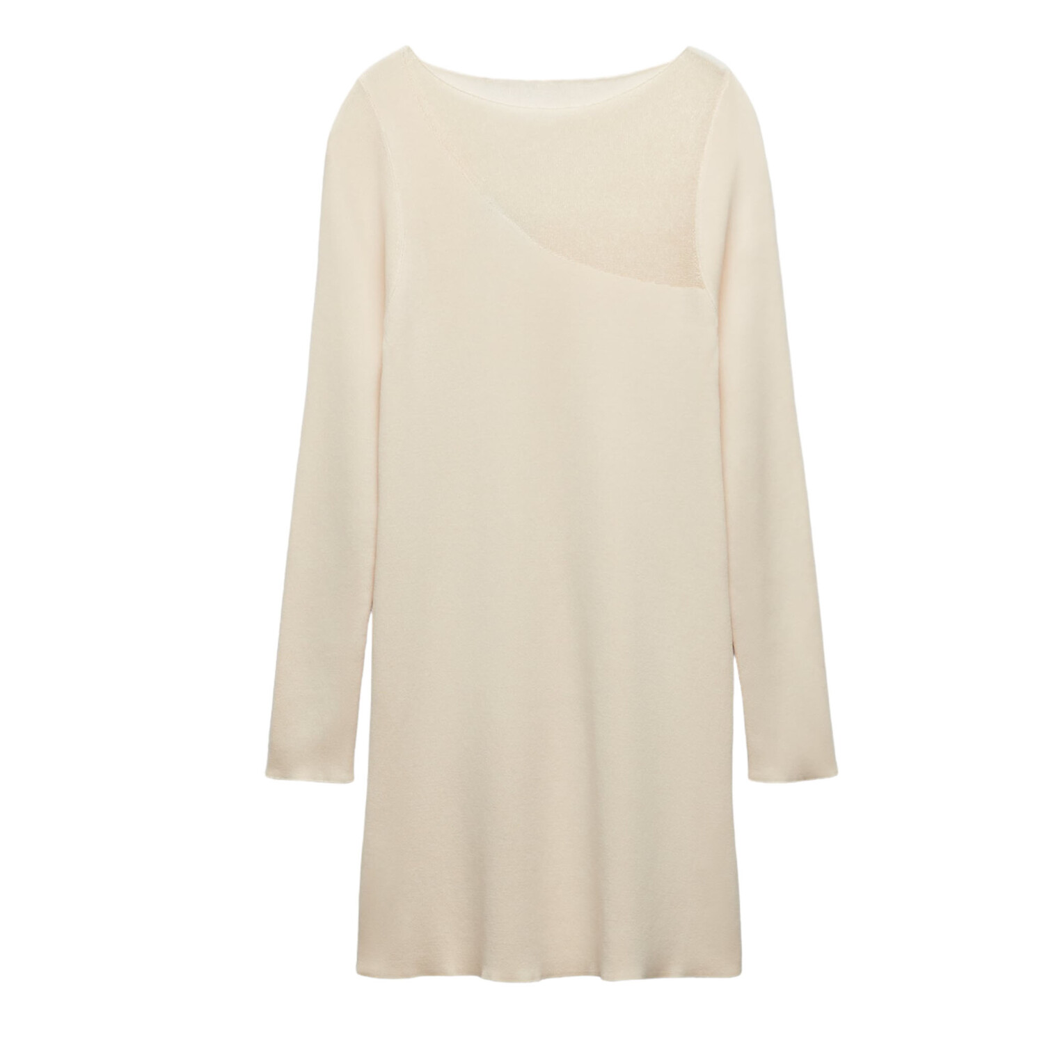 

Платье Zara Short Contrast Knit, бежевый