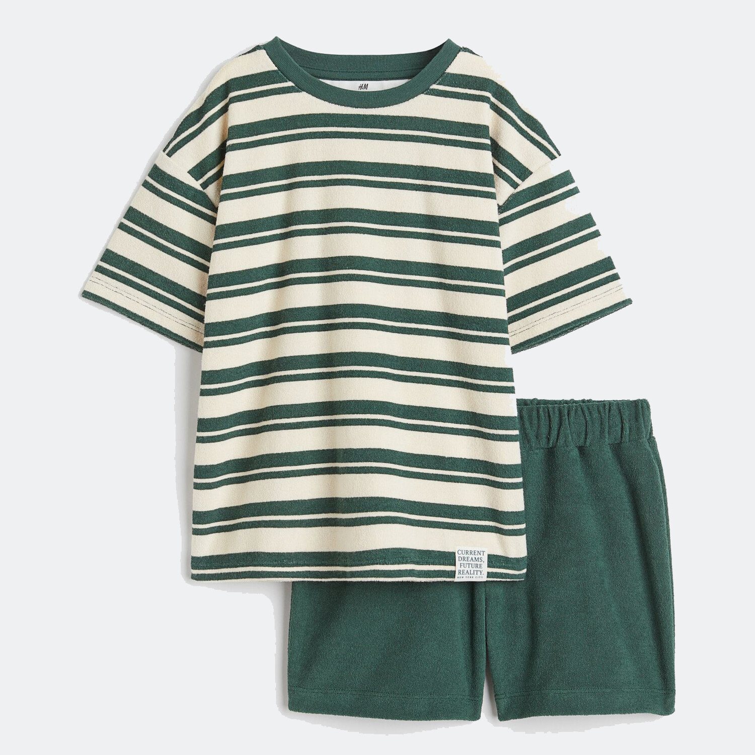

Махровый комплект из 2 предметов H&M Striped, темно-зеленый