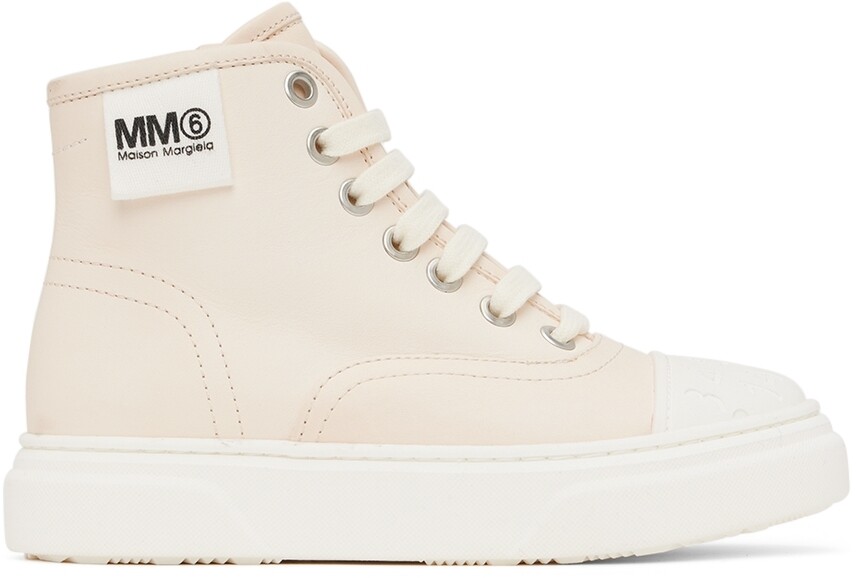 

Детские белые высокие кеды на шнуровке MM6 Maison Margiela