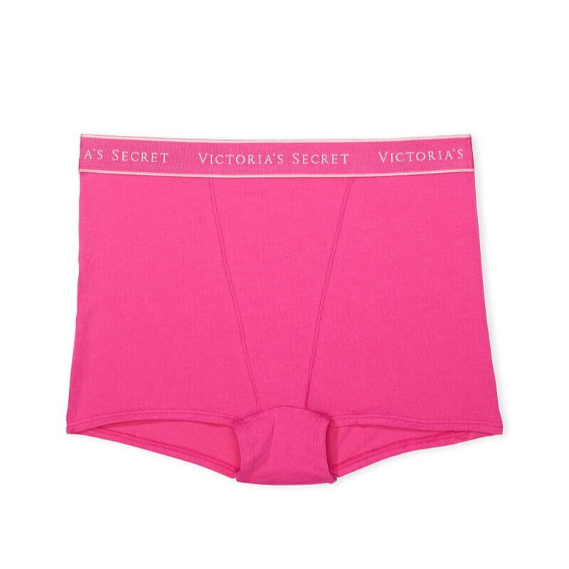 

Трусики-шортики с высокой талией Victoria's Secret Logo Cotton, розовый