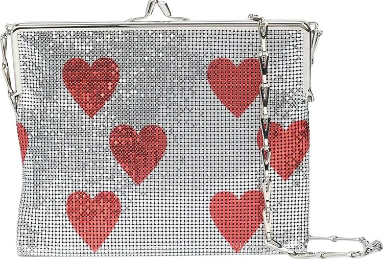 

Сумка Paco Rabanne Pixel Frame 1969 Evening Bag Silver, серебряный