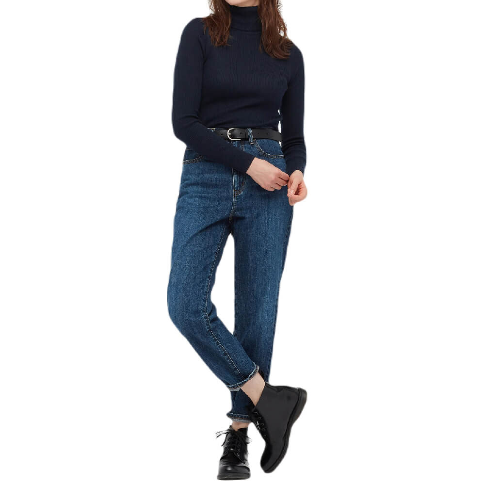 

Джемпер Uniqlo Extra Fine Merino Ribbed Turtleneck, темно-синий
