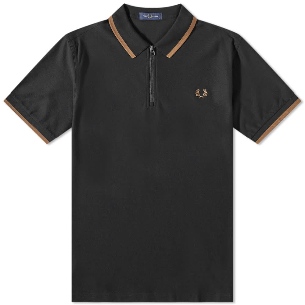 

Футболка Fred Perry Zip Neck Crepe Polo Shirt, Черный