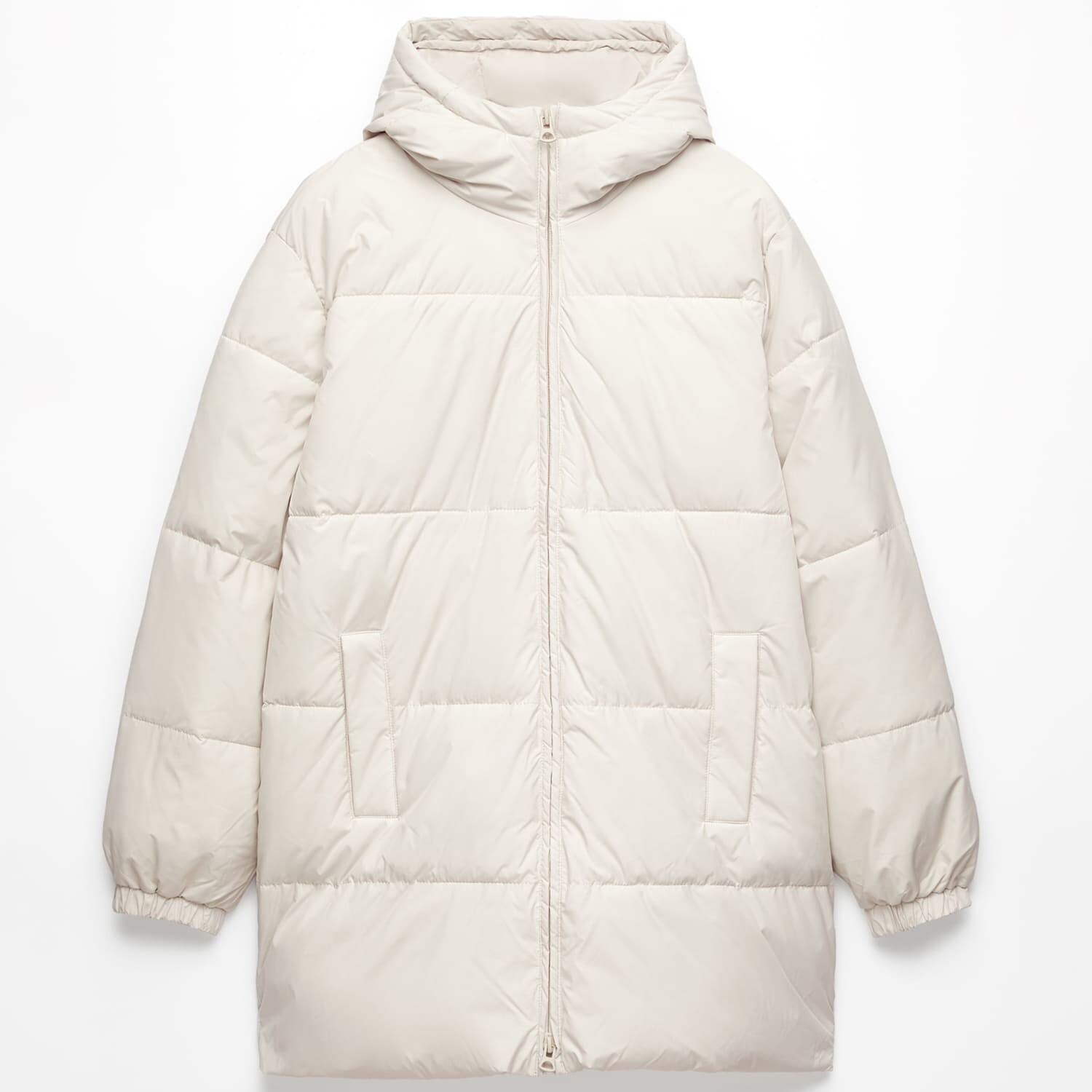 

Куртка Oysho Water-repellent Primaloft Padded Midi, экрю