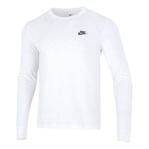 

Футболка Men's Nike Minimalistic Alphabet Logo Athleisure Casual Sports Round Neck Long Sleeves, Белый