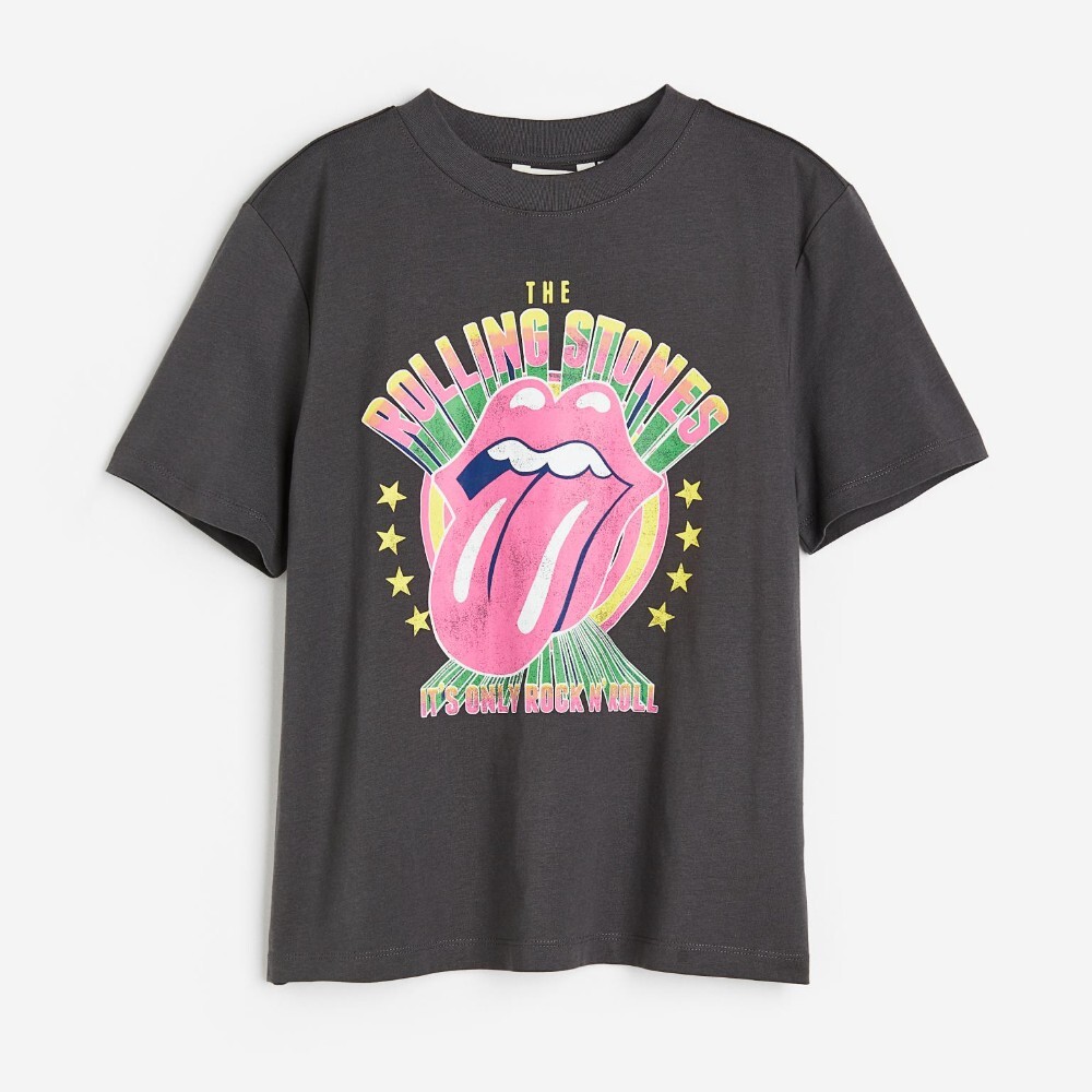 

Футболка H&M Motif The Rolling Stones, темно-серый