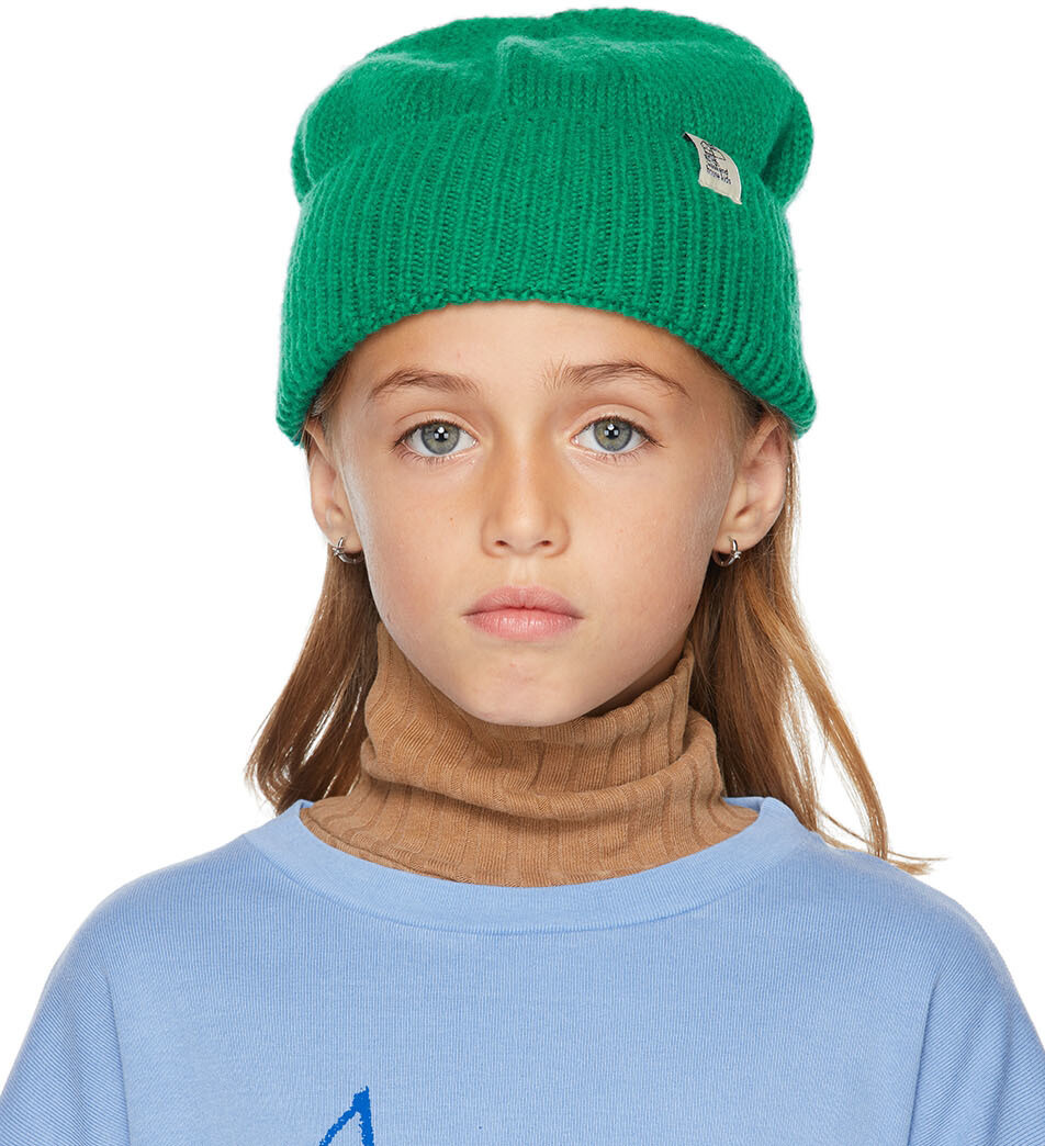 

Детская зеленая шапка из шерсти мериноса Weekend House Kids