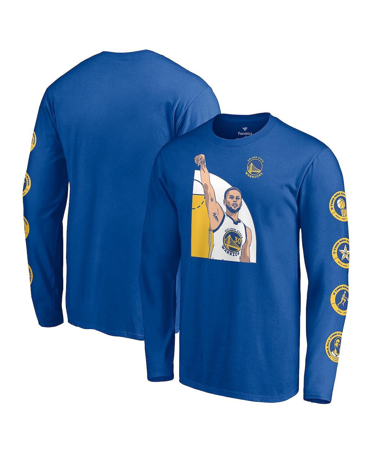 

Мужская фирменная футболка с длинным рукавом stephen curry royal gold state warriors nba all-time three point record Fanatics
